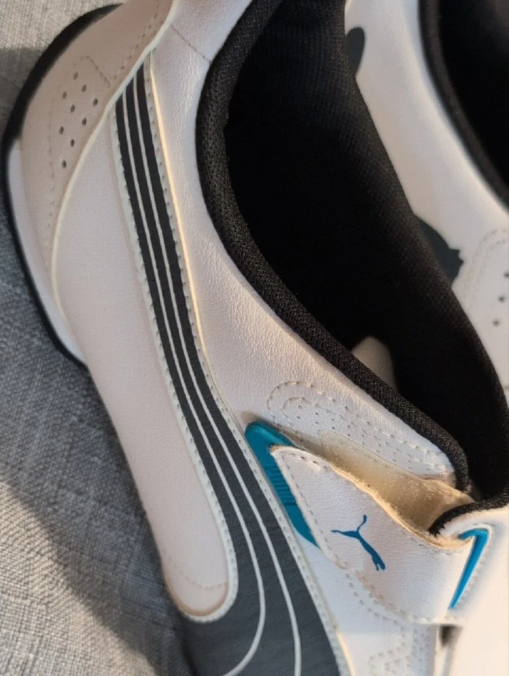 Puma Men’s White, Black and Blue Athletic Sneakers